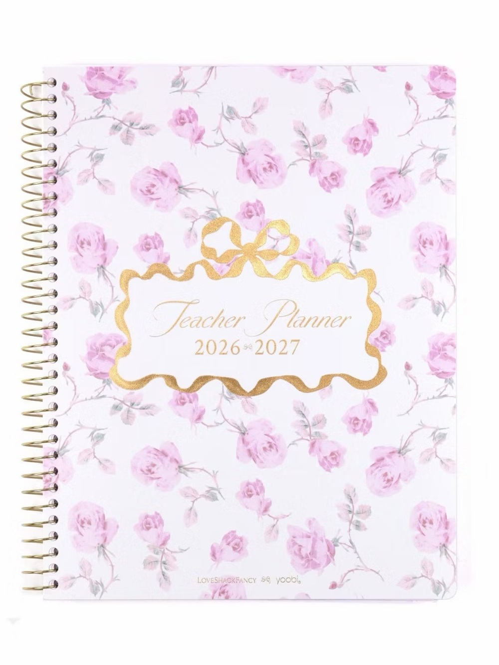 LoveShackFancy x Target - Yoobi Ribbon Rosa Monthly and Weekly Teacher Planner